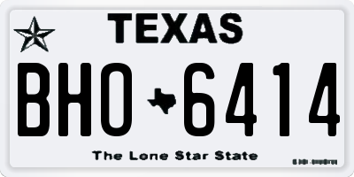 TX license plate BHO6414
