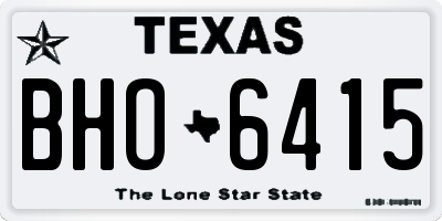 TX license plate BHO6415