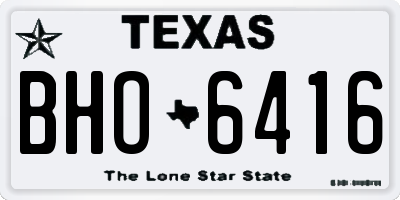 TX license plate BHO6416