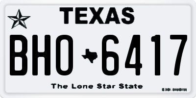 TX license plate BHO6417