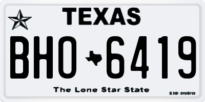 TX license plate BHO6419