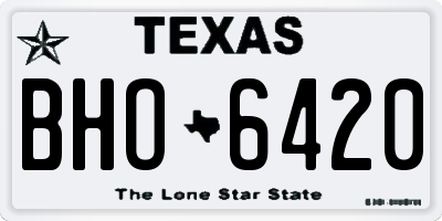 TX license plate BHO6420