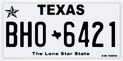 TX license plate BHO6421