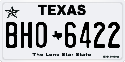 TX license plate BHO6422