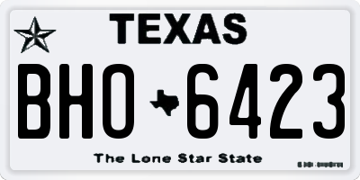 TX license plate BHO6423