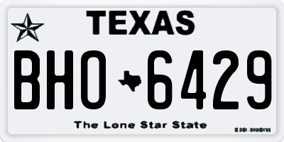 TX license plate BHO6429