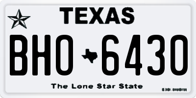 TX license plate BHO6430
