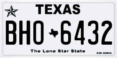TX license plate BHO6432
