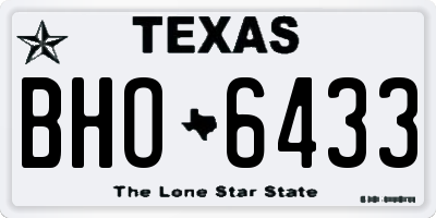 TX license plate BHO6433