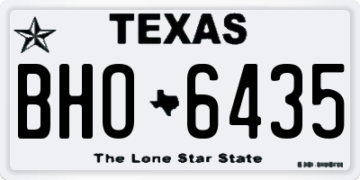 TX license plate BHO6435