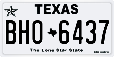 TX license plate BHO6437