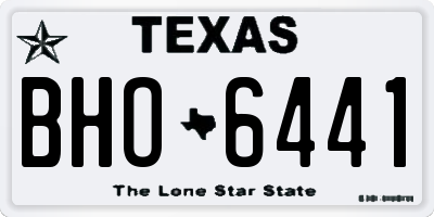 TX license plate BHO6441