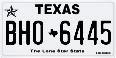 TX license plate BHO6445