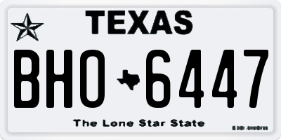 TX license plate BHO6447