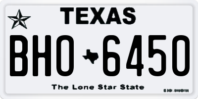 TX license plate BHO6450