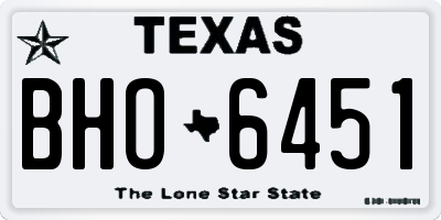 TX license plate BHO6451