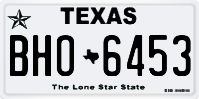 TX license plate BHO6453