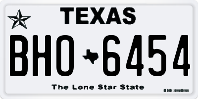 TX license plate BHO6454