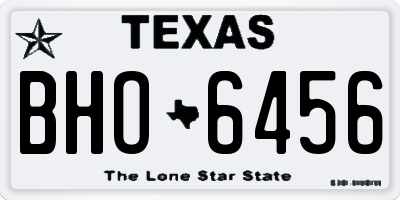 TX license plate BHO6456