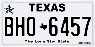 TX license plate BHO6457