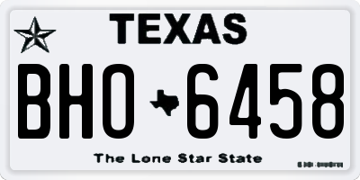 TX license plate BHO6458
