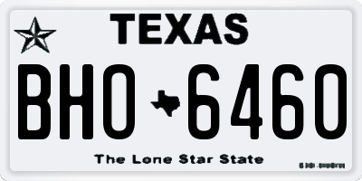 TX license plate BHO6460