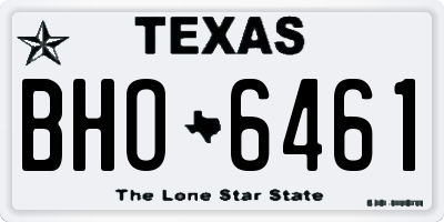 TX license plate BHO6461