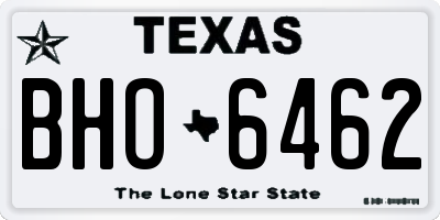 TX license plate BHO6462