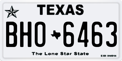 TX license plate BHO6463