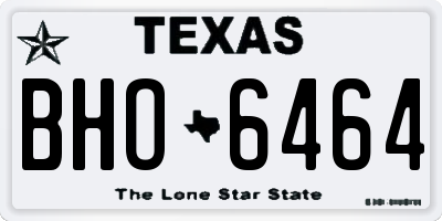 TX license plate BHO6464