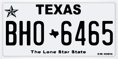 TX license plate BHO6465