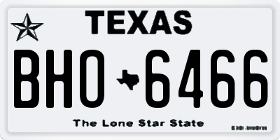 TX license plate BHO6466
