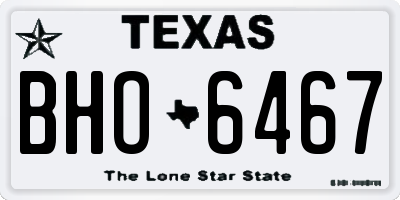 TX license plate BHO6467