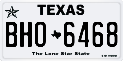 TX license plate BHO6468