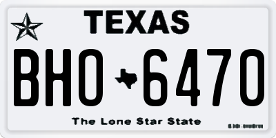 TX license plate BHO6470