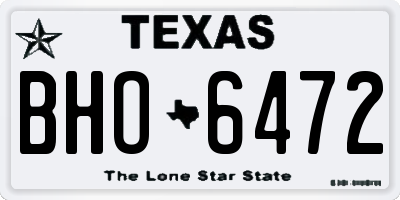 TX license plate BHO6472