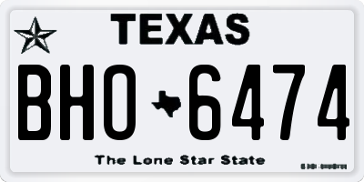 TX license plate BHO6474