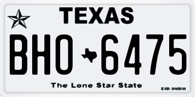 TX license plate BHO6475