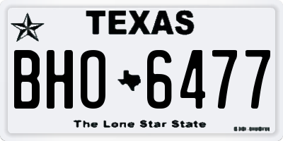 TX license plate BHO6477