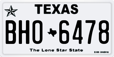 TX license plate BHO6478