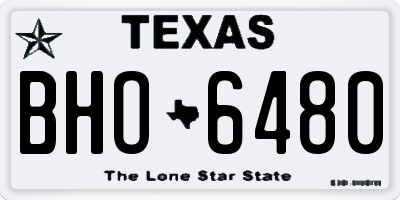 TX license plate BHO6480