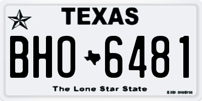 TX license plate BHO6481