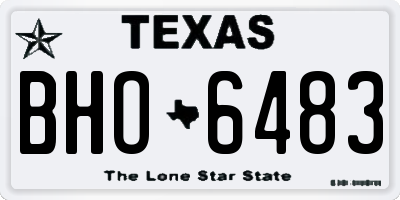 TX license plate BHO6483