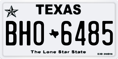 TX license plate BHO6485