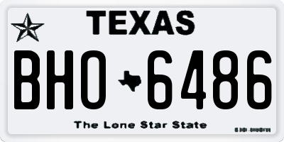 TX license plate BHO6486