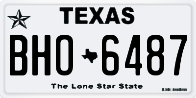 TX license plate BHO6487