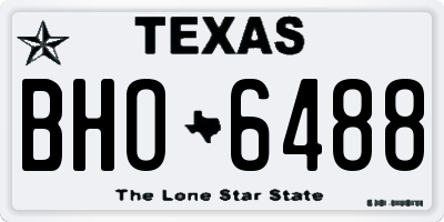 TX license plate BHO6488