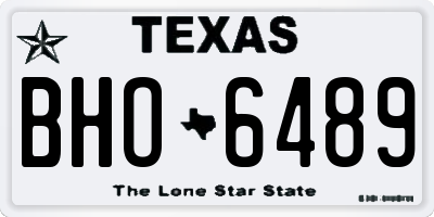 TX license plate BHO6489