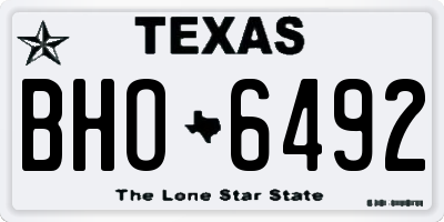 TX license plate BHO6492