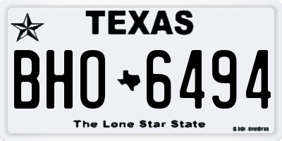 TX license plate BHO6494